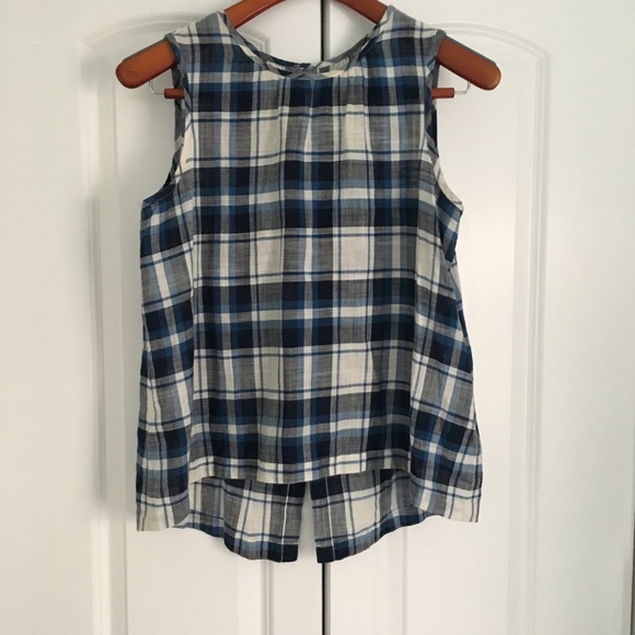 Madewell Rivet&Thread Plaid Button-back Tank - Picture 3 of 7